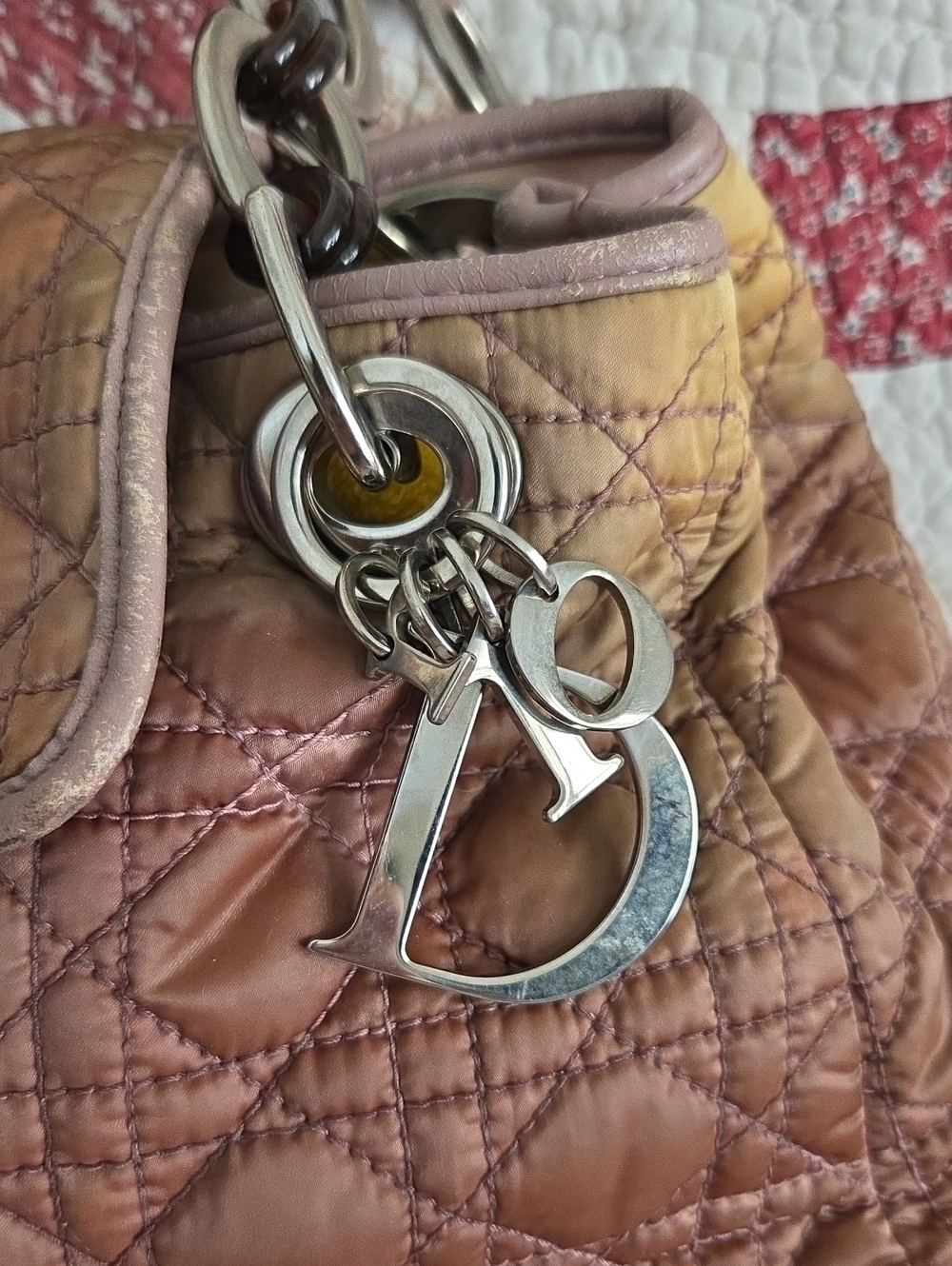Dior Cannage Shoulder Bag in Pink and Brown Tones Ombre - Picture 2 of 16